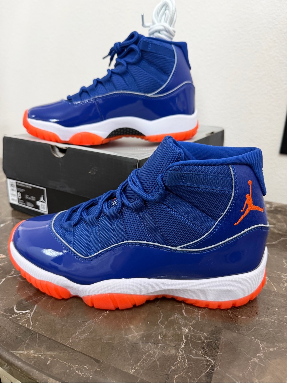 New! Air Jordan 11 Retro, Blue, Orange & White,  Men’s Size 8